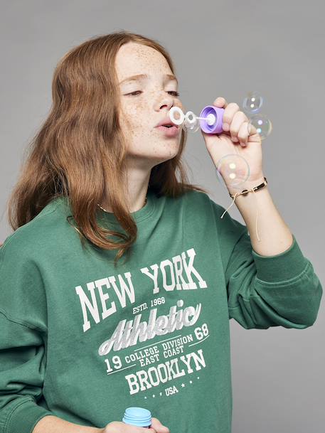 Sweat motif New York fille vert anglais - vertbaudet enfant 