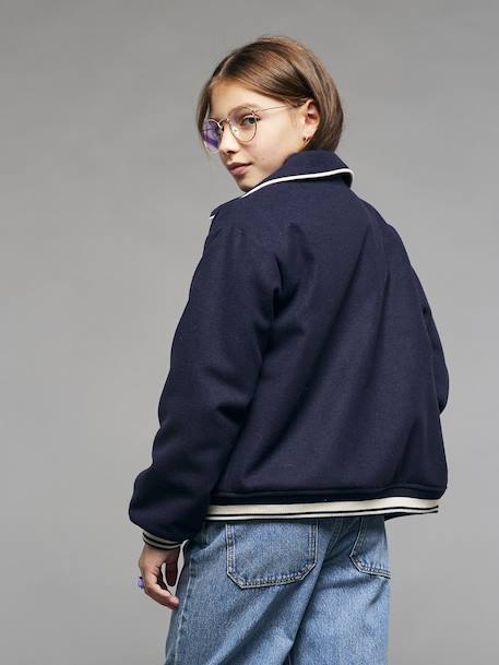 Veste fille style teddy marine - vertbaudet enfant 