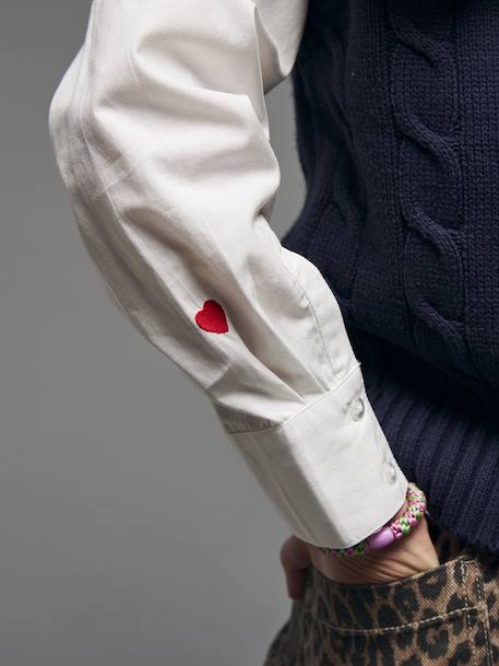 Chemise fille blanc - vertbaudet enfant 