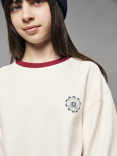 Tee-shirt cropped fille motif dos écru - vertbaudet enfant 