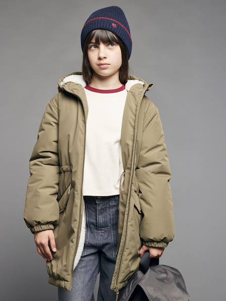 Parka fille à capuche kaki - vertbaudet enfant 