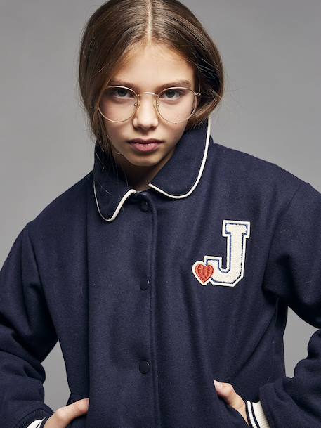 Veste fille style teddy marine - vertbaudet enfant 