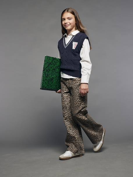 Pull sans manches fille marine - vertbaudet enfant 