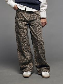 -Pantalon fille large léopard 