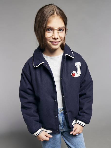 Veste fille style teddy marine - vertbaudet enfant 