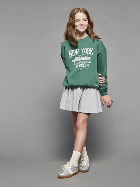 Sweat motif New York fille vert anglais - vertbaudet enfant 