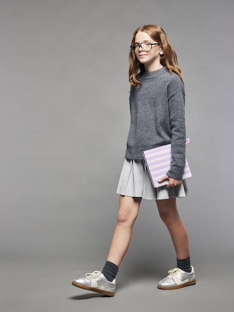 Pull mélange cachemire fille gris - vertbaudet enfant 