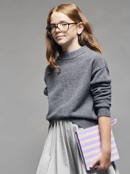 Pull mélange cachemire fille gris - vertbaudet enfant 