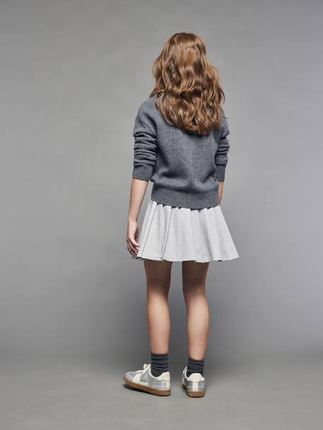 Pull mélange cachemire fille gris - vertbaudet enfant 