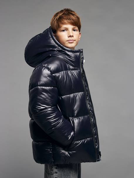 Puffy donsjack JONEN antraciet+kaki - vertbaudet enfant 