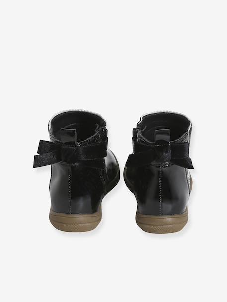 Bottines enfant fille synthétique zippées marron+noir - vertbaudet enfant 