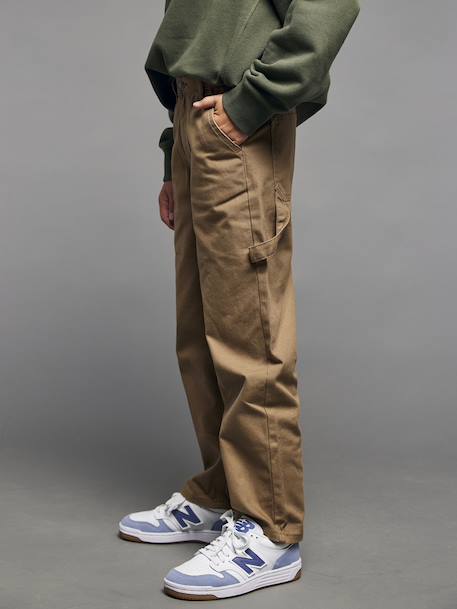 Pantalon loose en toile cappuccino - vertbaudet enfant 