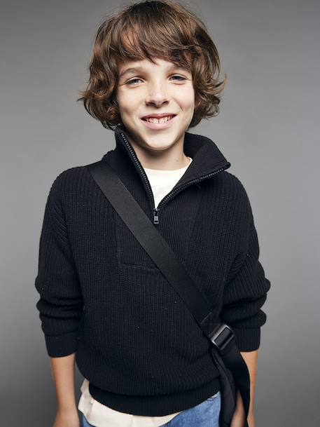 Pull garçon col camionneur anthracite - vertbaudet enfant 