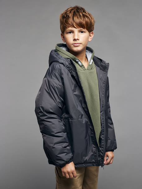 Coupe-vent garçon doublé sherpa anthracite - vertbaudet enfant 