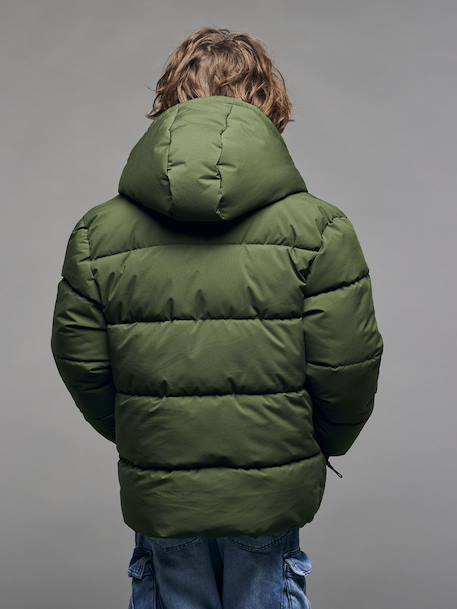 Puffy donsjack JONEN antraciet+kaki - vertbaudet enfant 