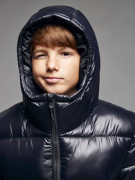 Puffy donsjack JONEN antraciet+kaki - vertbaudet enfant 