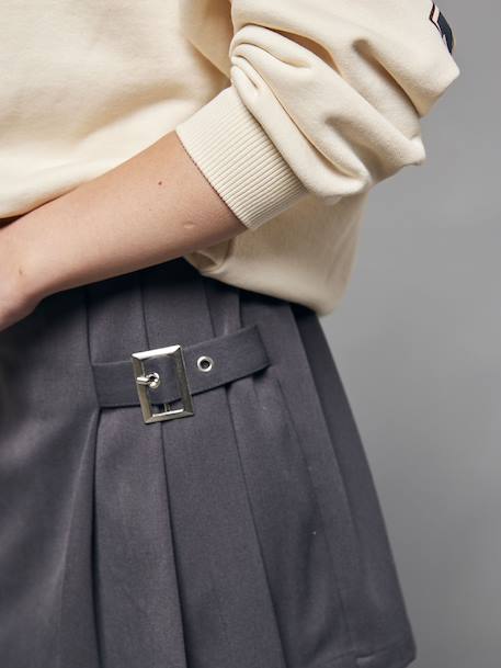 Geplooide skort voor meisjes JONEN antraciet - vertbaudet enfant 