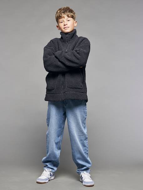 Losse jongensjeans JONEN denimgrijs+double stone - vertbaudet enfant 