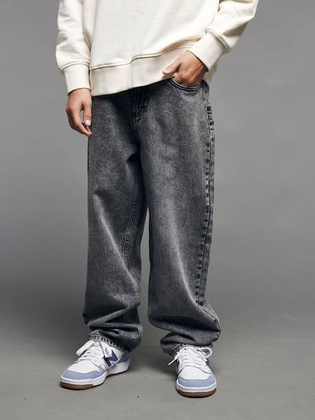 Jean loose garçon denim gris+double stone - vertbaudet enfant 