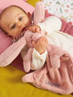 Jouet-Premier âge-Doudous, peluches et jouets en tissu-Doudou lapin bi-matière personnalisable