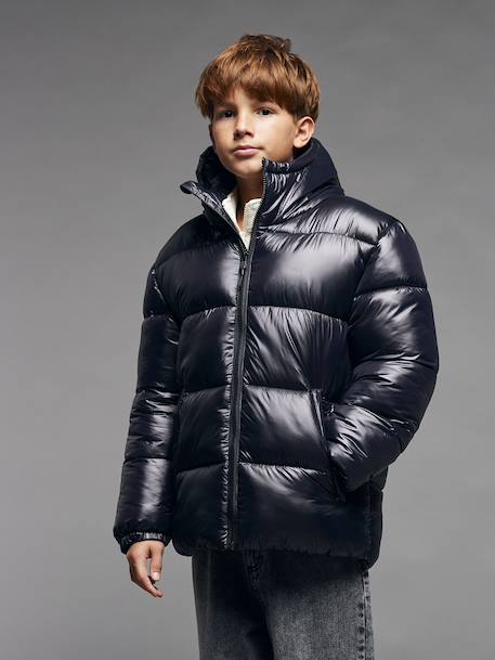 Doudoune garçon puffy anthracite+kaki - vertbaudet enfant 