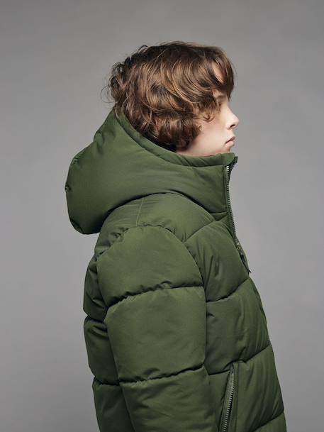 Doudoune garçon puffy anthracite+kaki - vertbaudet enfant 