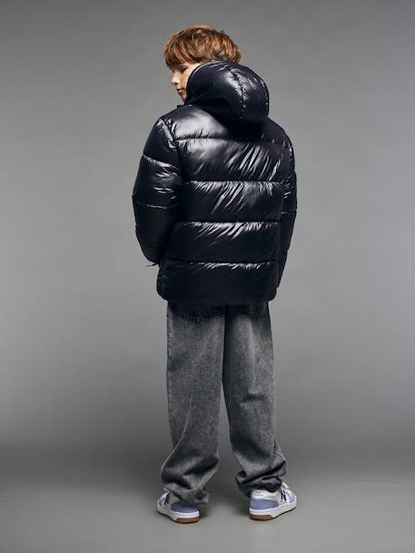 Doudoune garçon puffy anthracite+kaki - vertbaudet enfant 