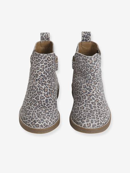 Boots enfant fille cuir détails festons lot beige+marine+marron+noir+taupe - vertbaudet enfant 