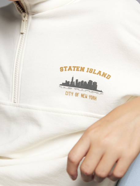 Sweat garçon camionneur oversize écru - vertbaudet enfant 