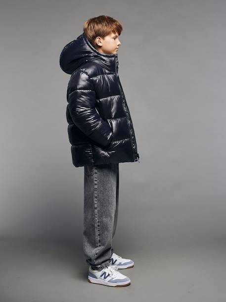 Puffy donsjack JONEN antraciet+kaki - vertbaudet enfant 