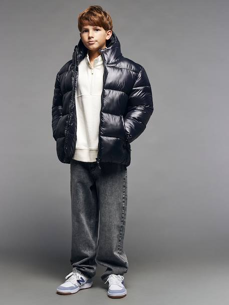 Doudoune garçon puffy anthracite+kaki - vertbaudet enfant 