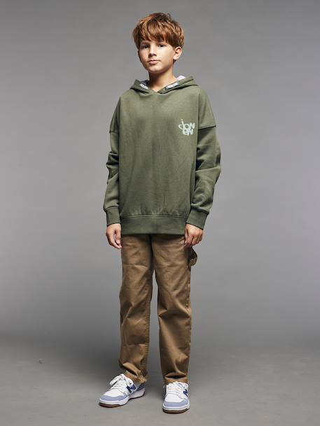 Pantalon loose en toile cappuccino - vertbaudet enfant 