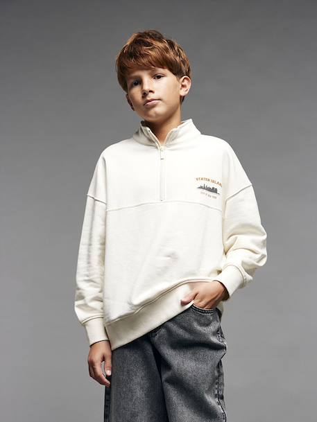 Sweat garçon camionneur oversize écru - vertbaudet enfant 