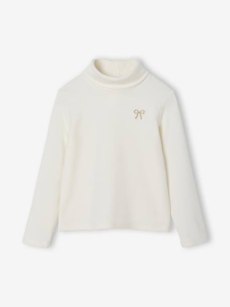 Sous-pull en maille polaire fille anthracite+écru - vertbaudet enfant 