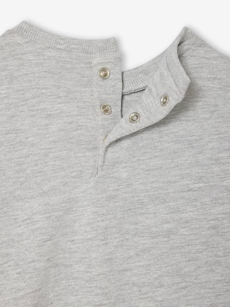 T-shirt baby met lange mouwen en geplaatste print aan de voorkant gemêleerd grijs - vertbaudet enfant 