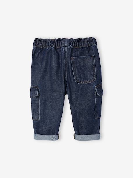 Pantalon battle bébé en denim denim brut+stone - vertbaudet enfant 