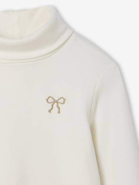 Souspull van fleece voor meisjes ecru - vertbaudet enfant 
