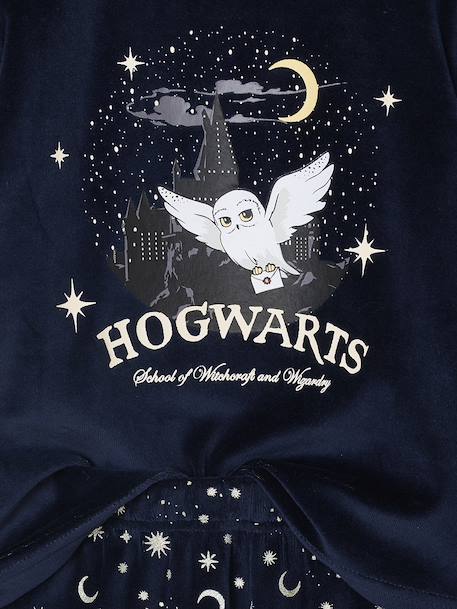 Harry Potter® pyjama voor meisjes in fluweel / velours marineblauw - vertbaudet enfant 