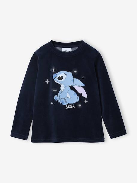 Pyjama fille Disney Lilo et Stitch en velours marine - vertbaudet enfant 