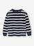 Gestreept T-shirt met lange mouwen voor jongens ecru+nachtblauw - vertbaudet enfant 