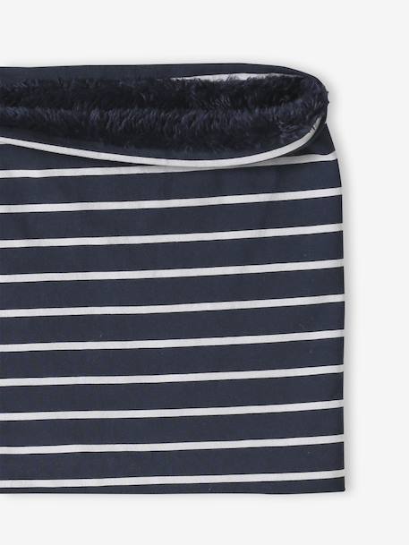 Snood garçon imprimé doublé sherpa marine+vert sauge - vertbaudet enfant 