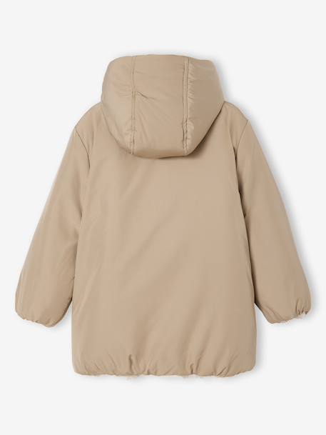 Doudoune fille réversible léopard moka - vertbaudet enfant 