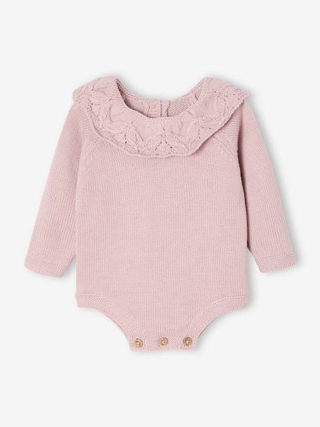 Babypakje met gebreide bloomer en panty's zachtpaars - vertbaudet enfant 