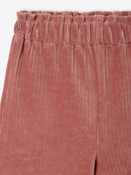 Pantalon bébé en velours forme large vieux rose - vertbaudet enfant 