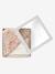 Cape de bain gaze de coton personnalisable + gant de toilette FLORA blanc imprimé - vertbaudet enfant 