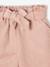 Short en velours fille style paperbag rose poudré - vertbaudet enfant 