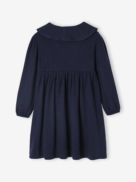 Robe col fantaisie en maille tricot fille blush+marine - vertbaudet enfant 