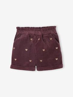 Meisje-Short-Short en fluweel / velours meisjes detail harten met glanzende borduursels