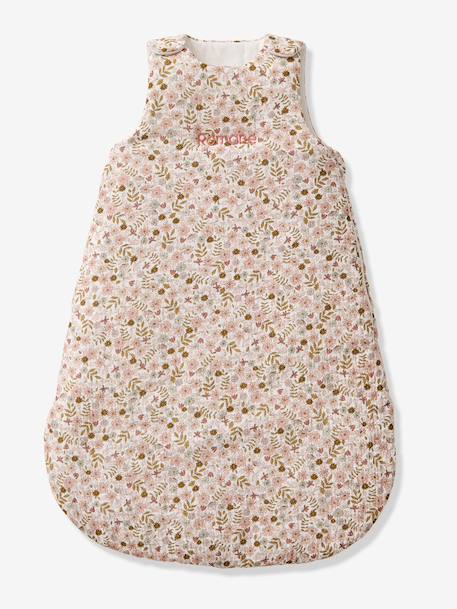 Trappelzak met afneembare mouwen, personaliseerbaar FLORA wit, bedrukt - vertbaudet enfant 