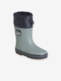 Chaussures-Chaussures garçon 23-38-Bottes de pluie-Bottes de pluie fourrées en caoutchouc enfant